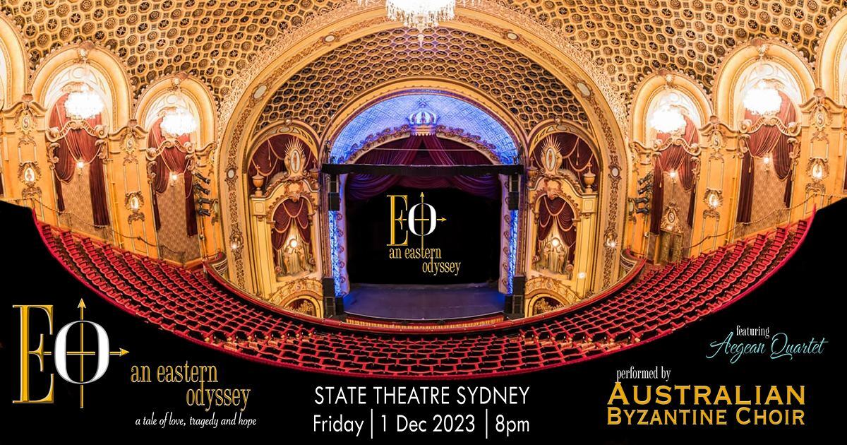 Αφίσα της συναυλίας An Eastern Odyssey στο State Theatre του Σίδνεϊ, Παρασκευή 1 Δεκεμβρίου 2023