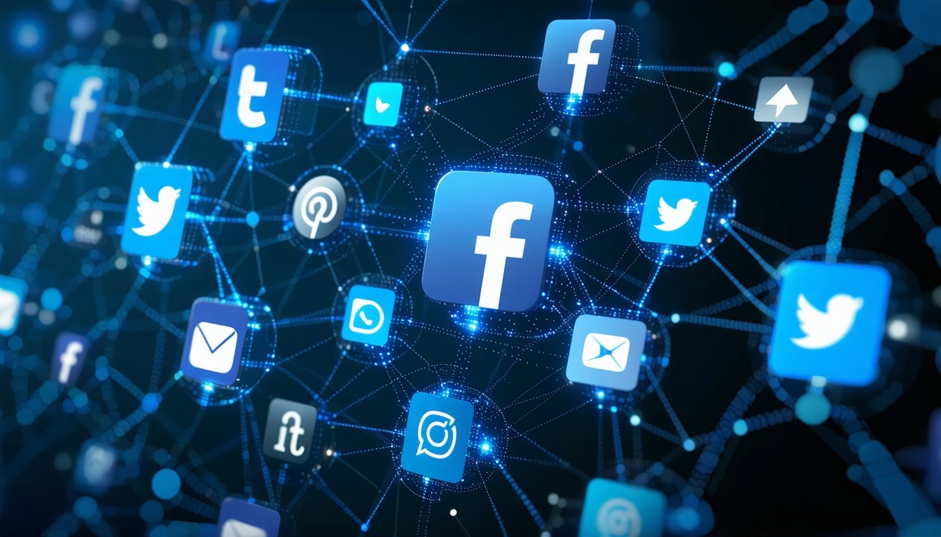 A futuristic representation of social media platfo