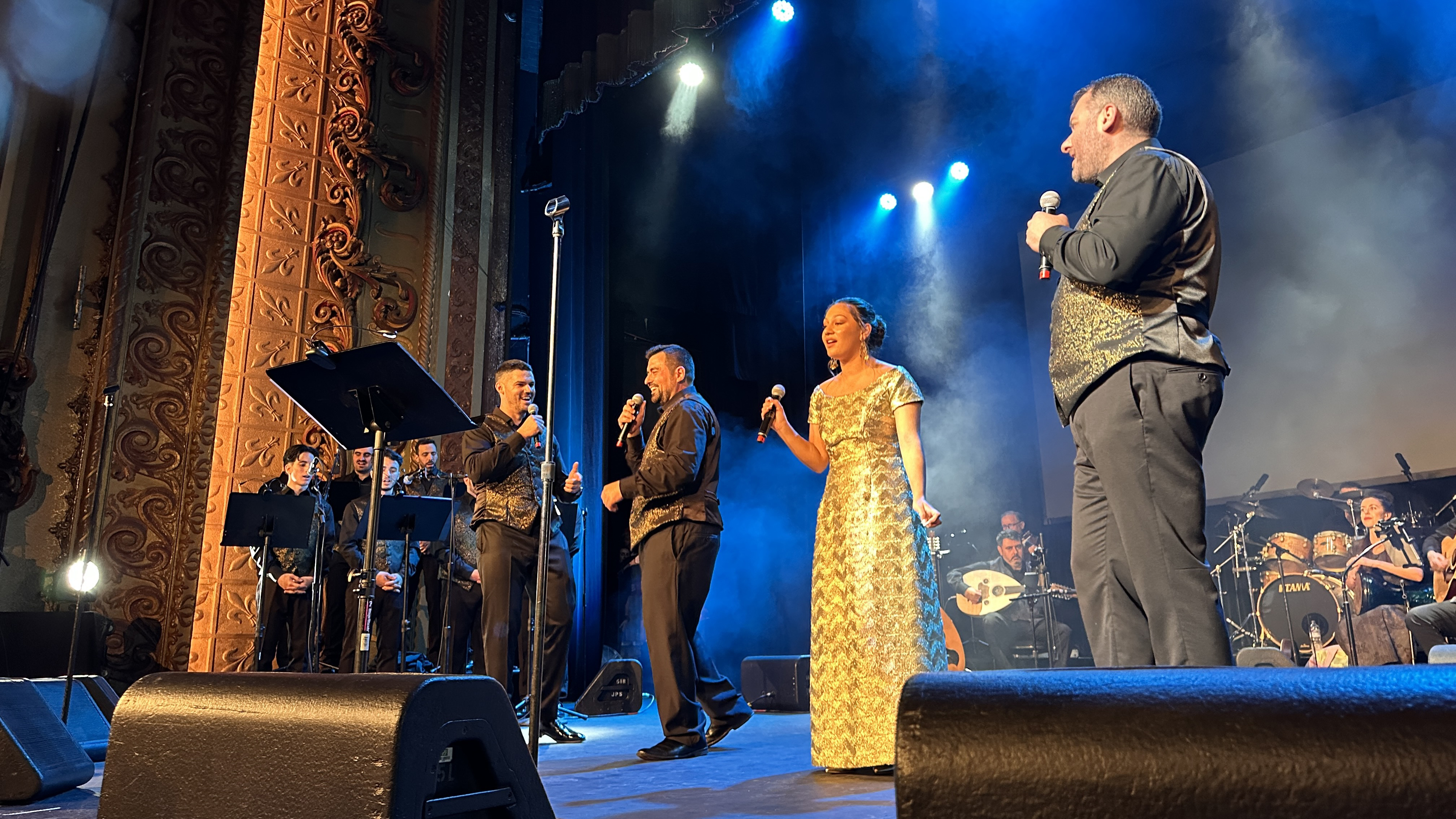 Soloists performing together on stage